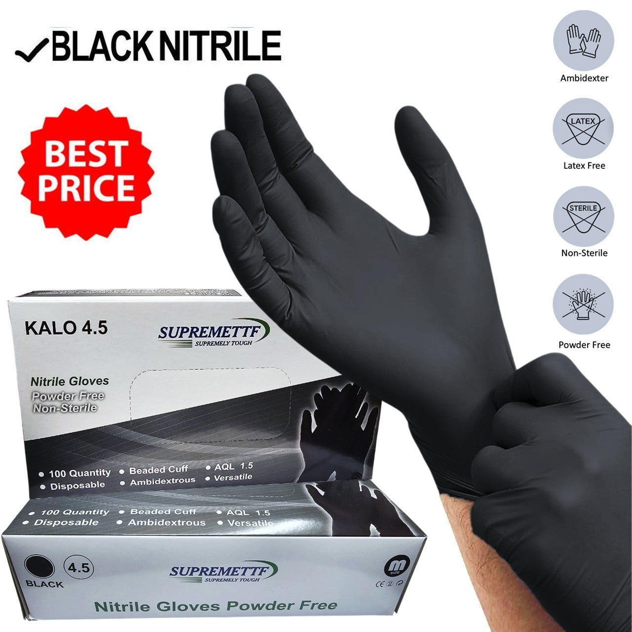 Black Nitrile Disposable Glove