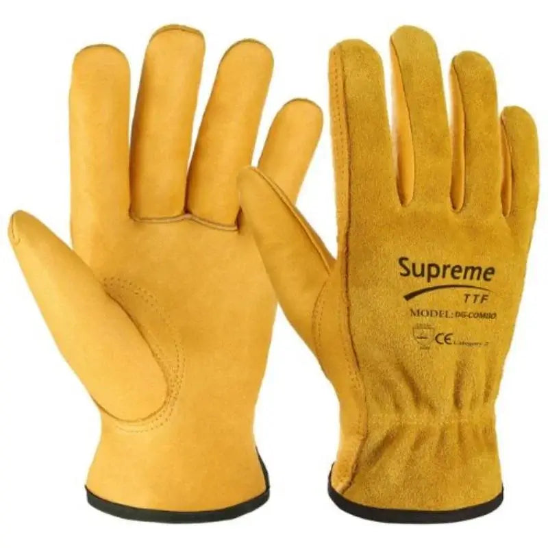 Yellow Cow Leather Driver Gloves