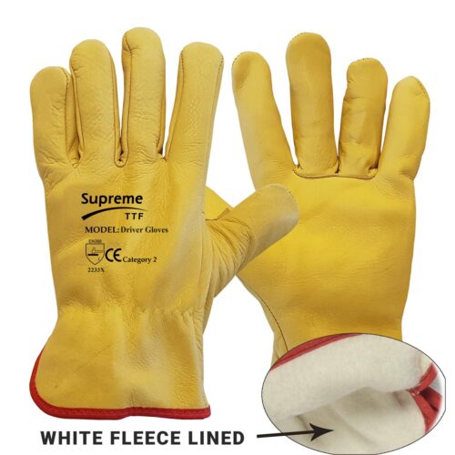 Yellow Driver Glove Fleece Lined