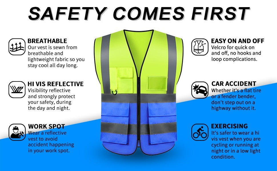 Hi-Viz Executive Waistcoat Zip Vest