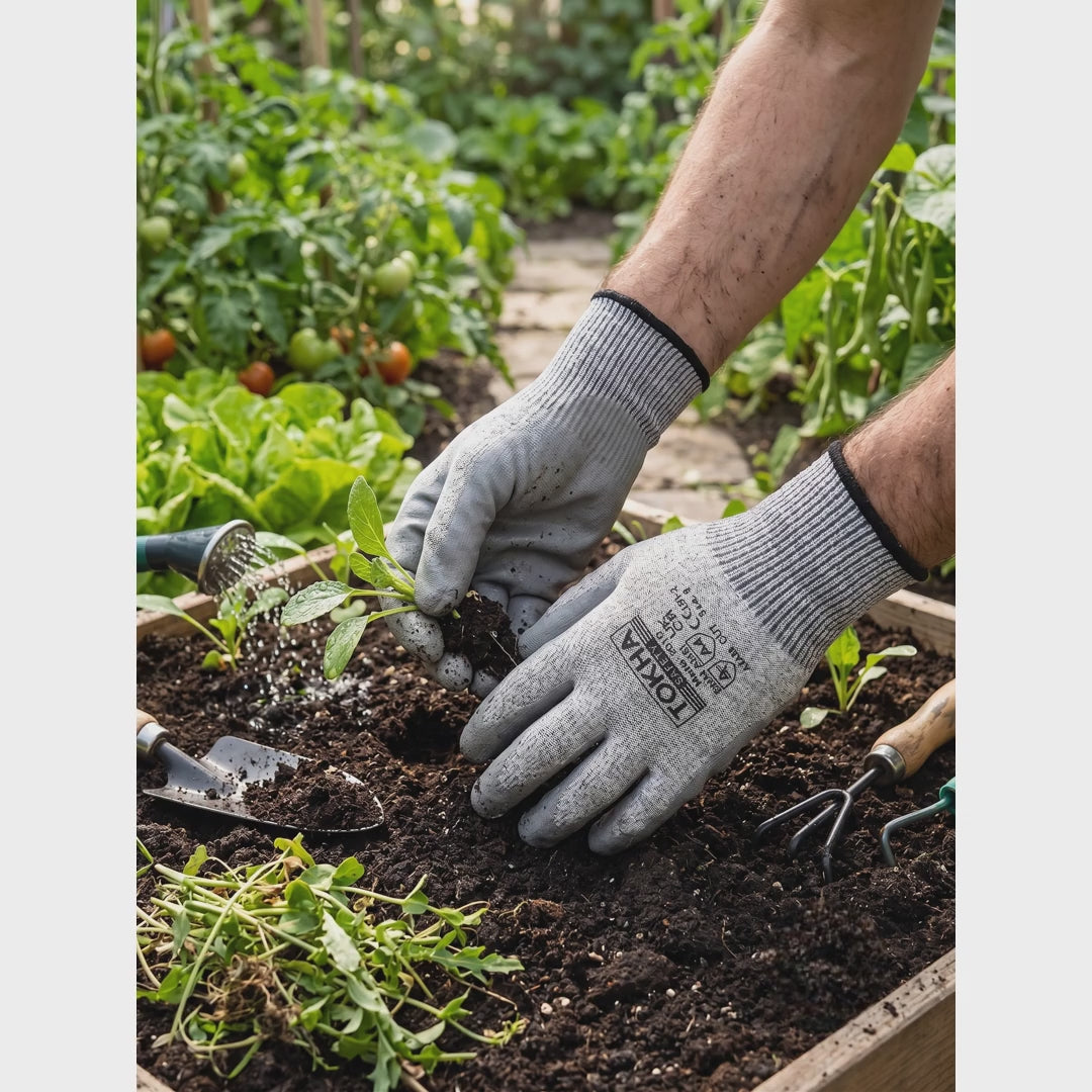 501D Grey PU Coated Cut-Resistant Work Gloves (ANSI A4) — product video