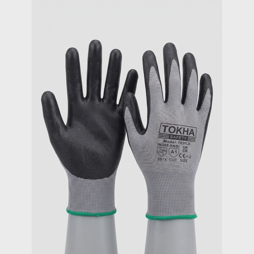 Foam Coated Level 1 Cut Proof Work Gloves — product video