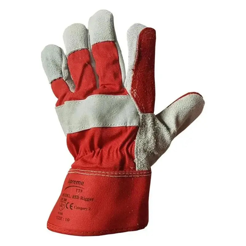 Split Leather Red Rigger Glove