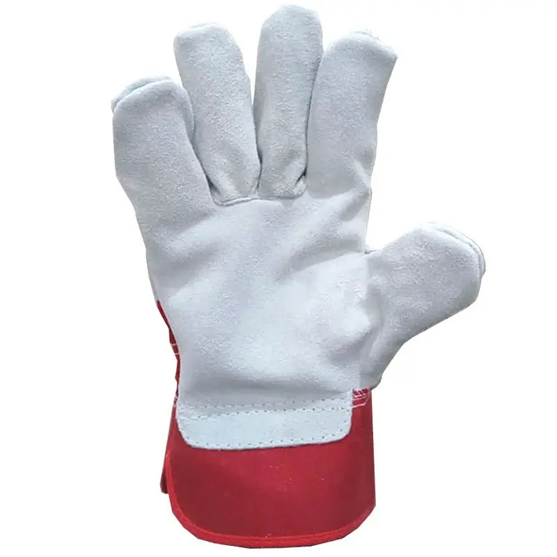 Split Leather Red Rigger Glove closeup