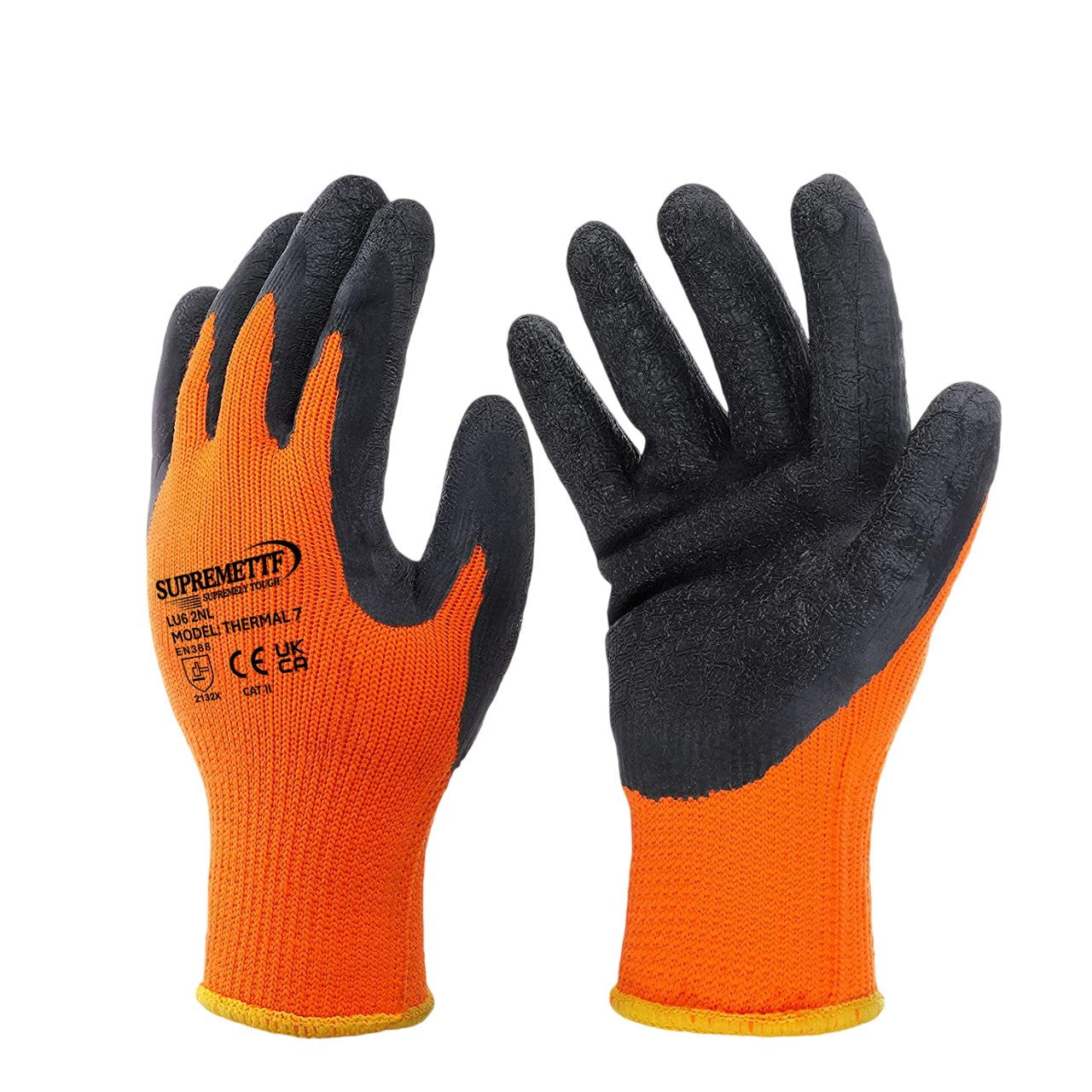 7-Gauge Fleece-Lined Latex Coated Winter Work Gloves