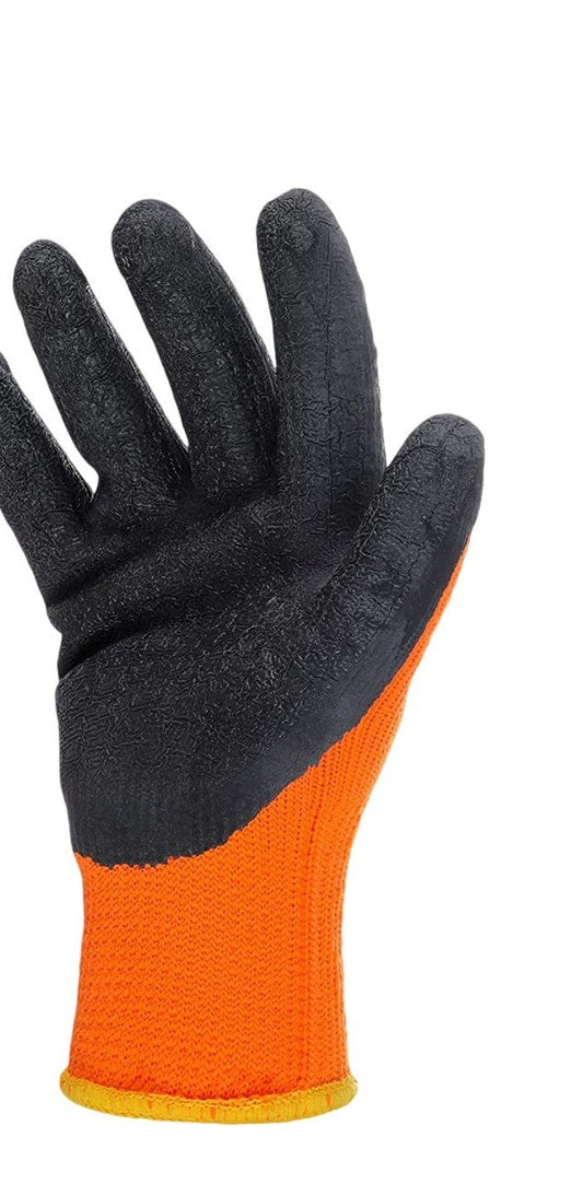 7-Gauge Fleece-Lined Latex Coated Winter Work Gloves