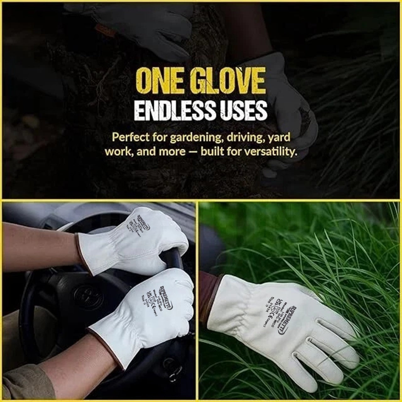 White Driver Glove Un-Lined